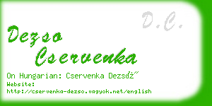 dezso cservenka business card